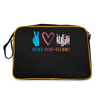 Techno - Retro Tasche - Schwarz/Gold - Hinten
