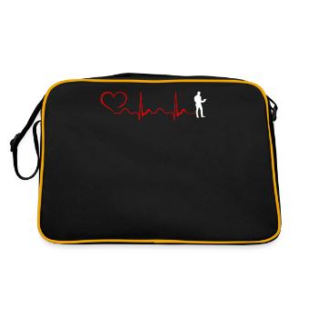 Programming Heartbeat And Heart - Retro Bag - black/gold - Back