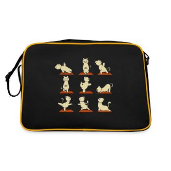 Yoga cats in all positions Gift idea - Retro Bag - black/gold - Back
