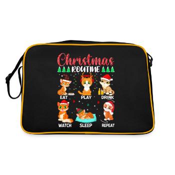 Christmas Routine Cat - Retro Bag - black/gold - Back