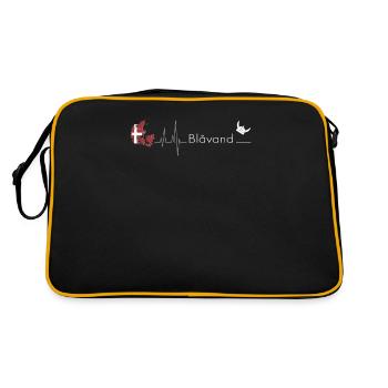 Blavand Kopenhagen EKG Dänemark Dansk Geschenkidee - Retro Tasche - Schwarz/Gold - Hinten