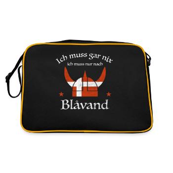 Blavand Kopenhagen Dänemark Dansk Geschenkidee - Retro Tasche - Schwarz/Gold - Hinten