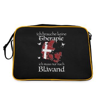 Blavand Kopenhagen Dänemark Dansk Geschenkidee - Retro Tasche - Schwarz/Gold - Hinten
