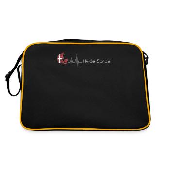 Hvide Sande Kopenhagen Dänemark EKG Geschenkidee - Retro Tasche - Schwarz/Gold - Hinten