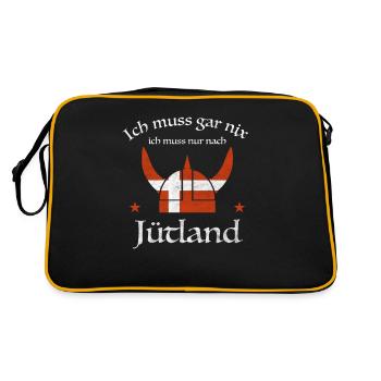 Jütland Kopenhagen Dänemark Dansk Geschenkidee - Retro Tasche - Schwarz/Gold - Hinten