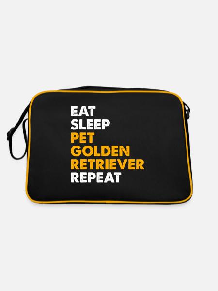 Eat Sleep Pet Golden Retriever Replay - Retro Bag - black/gold - Back