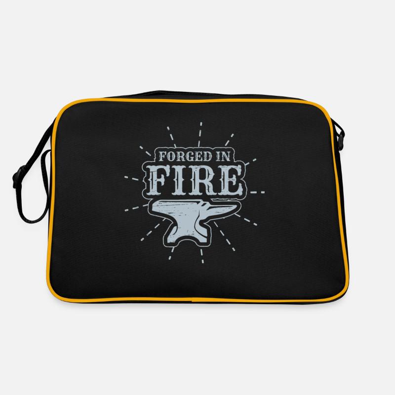 Im Feuer geschmiedeter Schmied - Retro Tasche - Schwarz/Gold