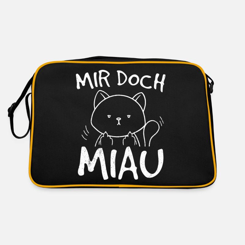 Mir Doch Miau - Katze Katzenlady Katzenbesitzer Kä Retro Tasche