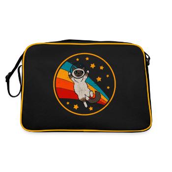 Birma Birma Katze Space Cat - Retro Tasche - Schwarz/Gold - Hinten