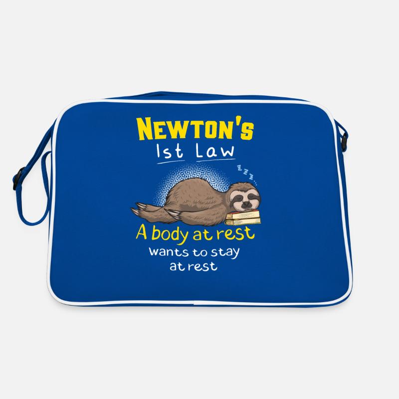Newton's First Law Funny Physics Joke Retro Tasche