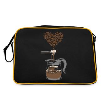 Barista et Great Wave Coffee Beans Art - Sac Retro - noir/or - Dos