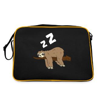 Müde Faultiere Pyjama Liebe Faultiere - Retro Tasche - Schwarz/Gold - Hinten