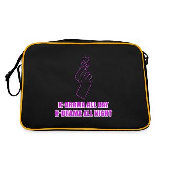 Kdrama All Day Kdrama All Night Saranghae Korea Fa - Retro Bag - black/gold - Back
