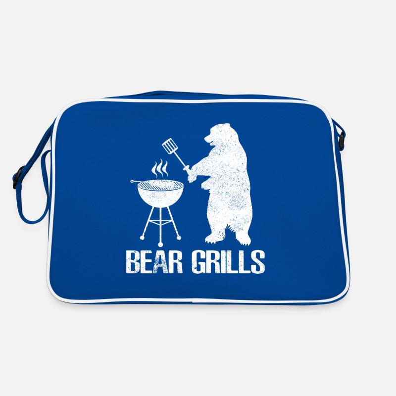 Bear Grills - Bear Grills - Bear grilling or BBQ barbecue Retro Bag