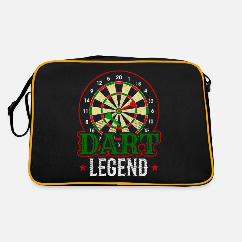 Dart Legend Darts Player Bullseye - Retro Tasche - Schwarz/Gold