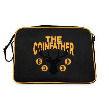Weihnachten wünsche ich mir Bitcoin - Retro Tasche - Schwarz/Gold - Hinten