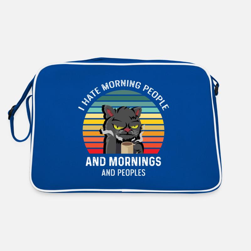 Je déteste les gens et le chat du matin avec du café Sac Retro