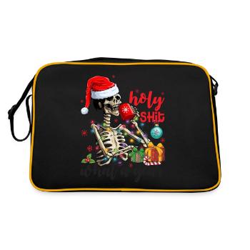 Ho Ho Holy What A Year Skeleton Drinking Coffee - Retro Bag - black/gold - Back