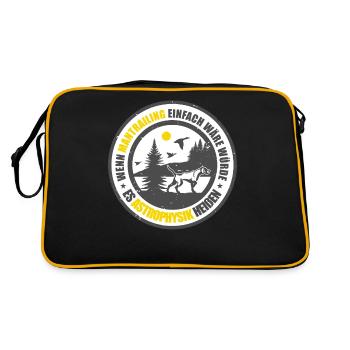 Mantrailing Mantrailer Team Hund Hundesport - Retro Tasche - Schwarz/Gold - Hinten