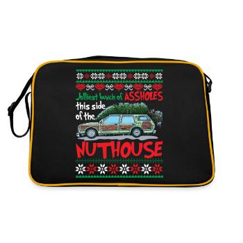 Jolliest Bunch Of Assholes Side Of The Nuthouse - Retro Bag - black/gold - Back