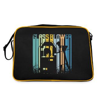 Vintage Retro Glasbläser - Retro Tasche - Schwarz/Gold - Hinten