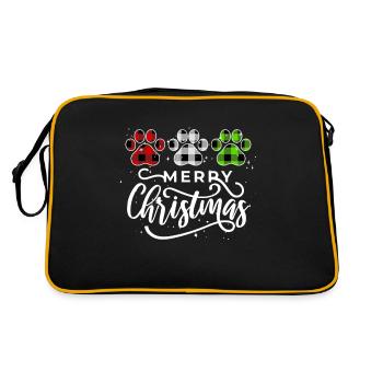 Merry Christmas Cat Pow CatChristmas - Retro Bag - black/gold - Back