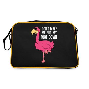 Zwingen Sie mich nicht, einen Fuß auf den Boden - Retro Tasche - Schwarz/Gold - Hinten