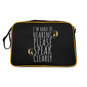 Parlez plus fort Malentendant, Sourd et Malentendant - Sac Retro - noir/or - Dos