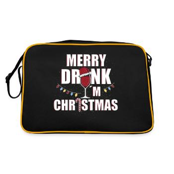 Merry Drunk I´m Christmas - Retro Tasche - Schwarz/Gold - Hinten