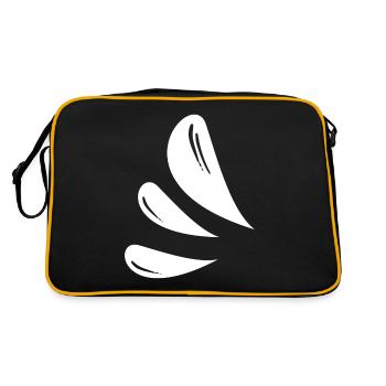 Tropfen Symbole - Retro Tasche - Schwarz/Gold - Hinten