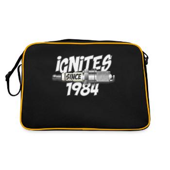 S’enflamme depuis 1984 mécanicien d’anniversaire vintage - Sac Retro - noir/or - Dos