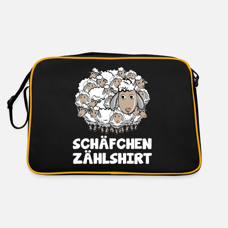 Schafe Schäfchen zählen Schlafen Outfit Nachthemd Retro Tasche