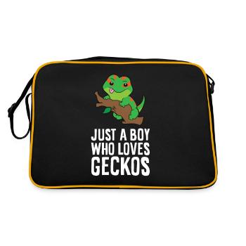 Gecko mignon Juste un garçon qui aime les geckos - Sac Retro - noir/or - Dos