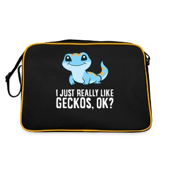 J’aime juste beaucoup les geckos, d’accord, drôle de gecko - Sac Retro - noir/or - Dos