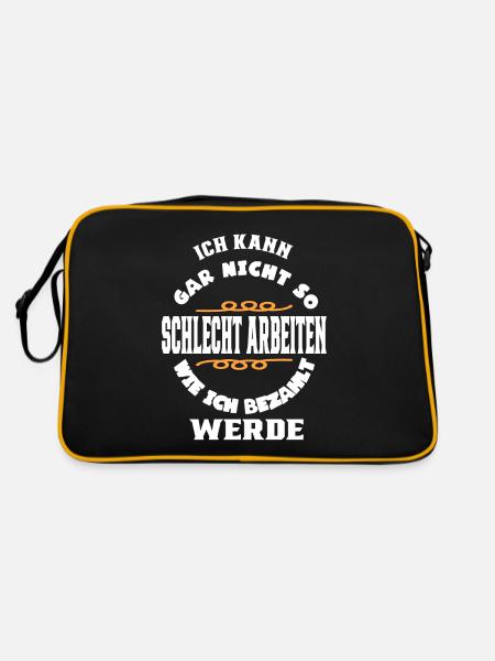 Ich kann gar nicht so schlecht arbeiten wie ic.... - Retro Tasche - Schwarz/Gold