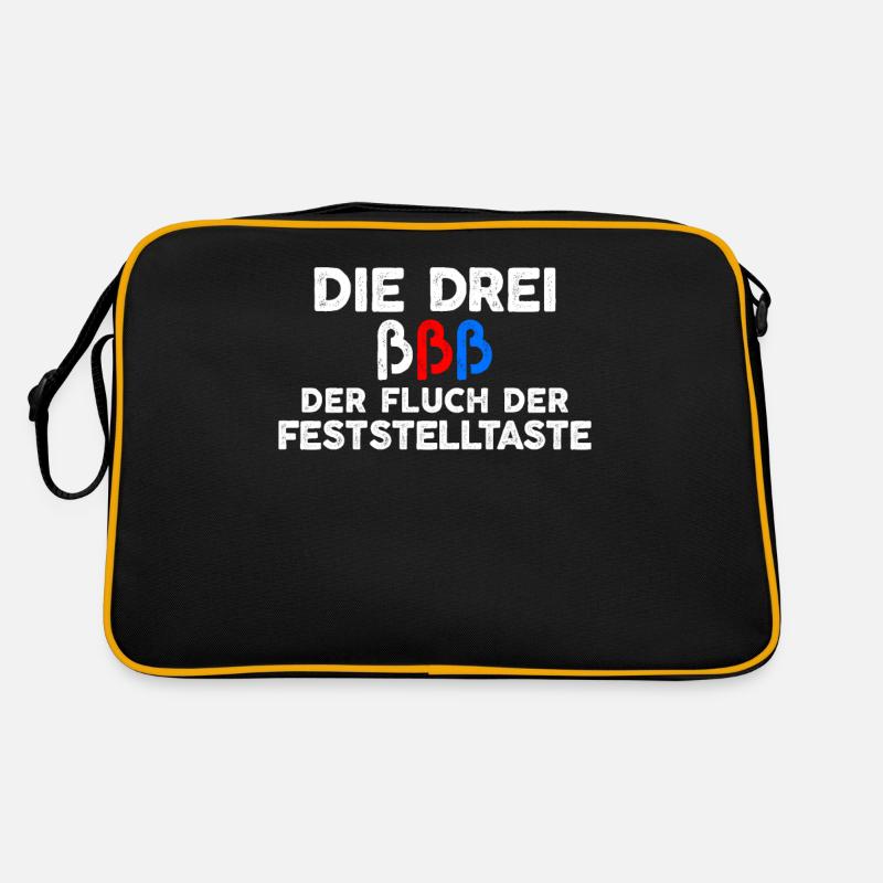 Die Drei ßßß Der Fluch Der Feststelltaste - Retro Tasche - Schwarz/Gold