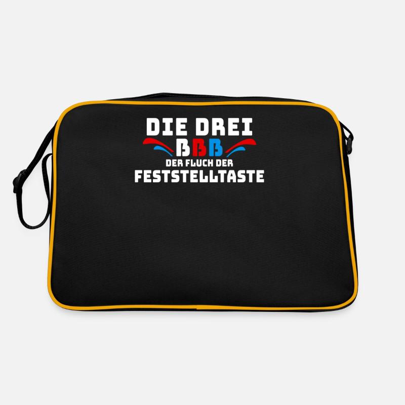 Die Drei ßßß Der Fluch Der Feststelltaste - Retro Tasche - Schwarz/Gold