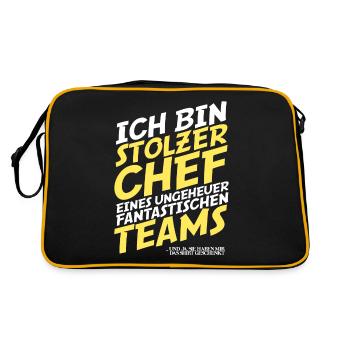 Fier patron d’un bureau de patron d’équipe fantastique - Sac Retro - noir/or - Dos