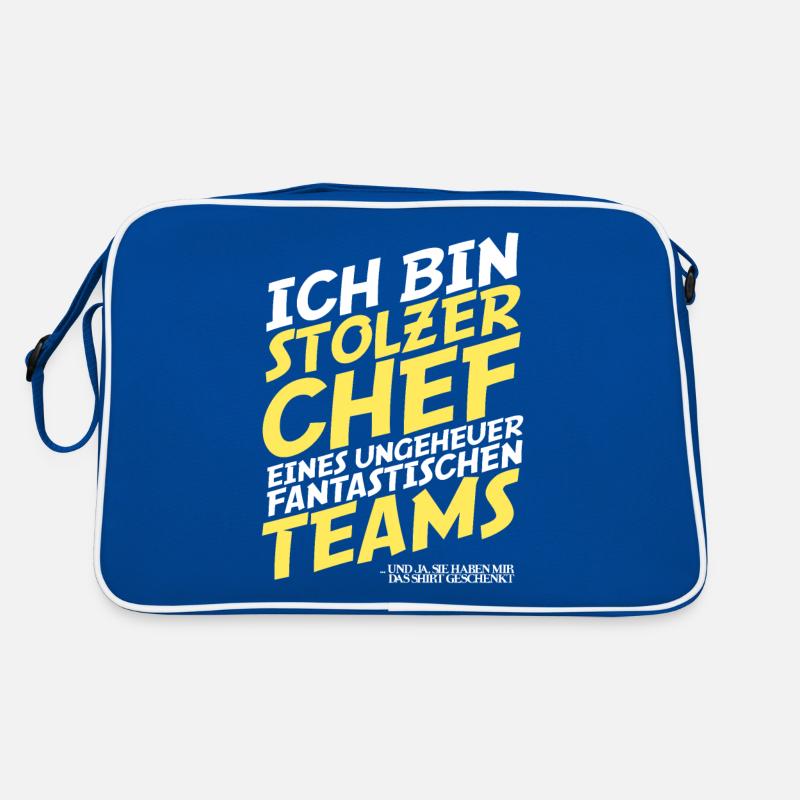Stolzer Chef Eines Fantastischen Team Chefin Büro Retro Tasche