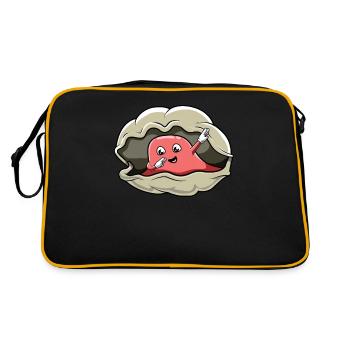 Funny Dabbing Clam Shirt, Clam Bar Shirt, Clam Eat - Retro Bag - black/gold - Back