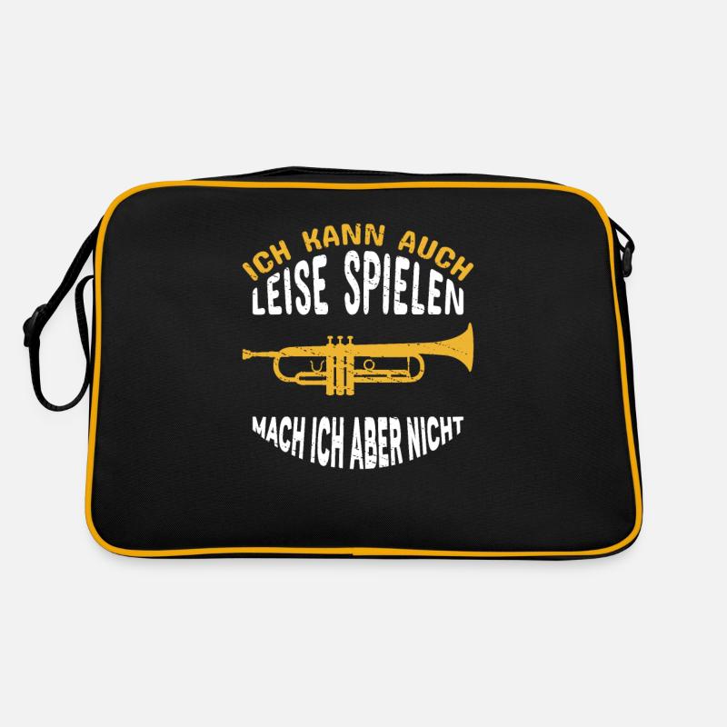 Trompete Trompeter Geschenk Musiker - Retro Tasche - Schwarz/Gold