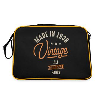 Fabriqué en 1938 Vintage Original Parts 84ème anniversaire - Sac Retro - noir/or - Dos