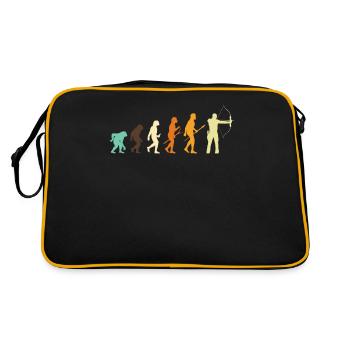 Evolution Bogenschießen Bogenschütze Geschenk - Retro Tasche - Schwarz/Gold - Hinten