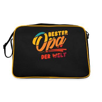 Bester Opa - Retro Tasche - Schwarz/Gold - Hinten