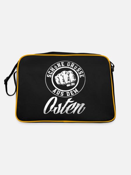 Ossi Ostdeutscher Ostdeutschland Sachse - Retro Tasche - Schwarz/Gold