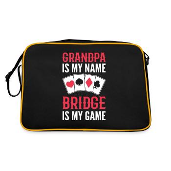 Grand-père est mon nom Bridge est mon jeu de cartes de jeu - Sac Retro - noir/or - Dos