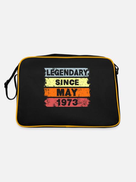 Legendary since May 1973 - Geburtstag - Retro Tasche - Schwarz/Gold - Hinten