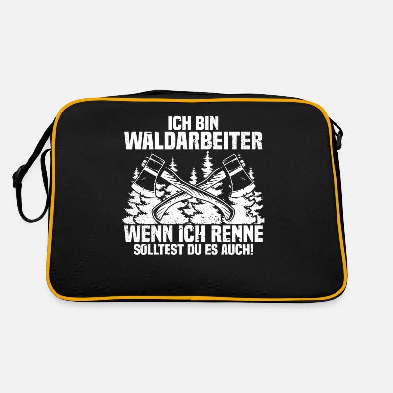 Ich bin Waldarbeiter Holz machen Retro Tasche