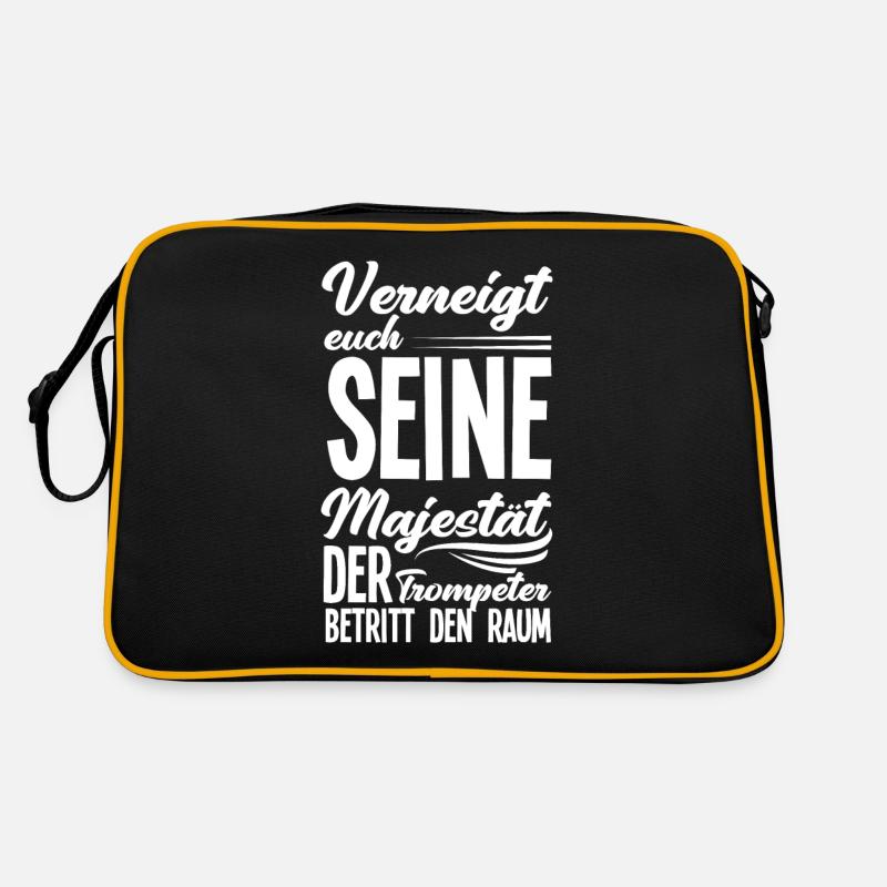 Trompete Trompeter Trompeten Spieler - Retro Tasche - Schwarz/Gold