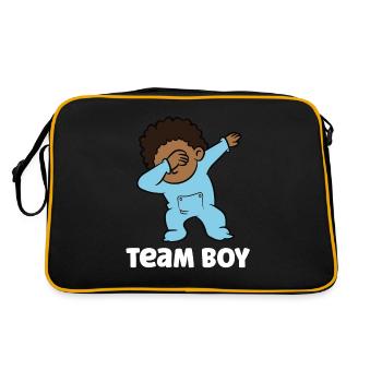 Gender Reveal Baby Shower Team Boy - Sac Retro - noir/or - Dos